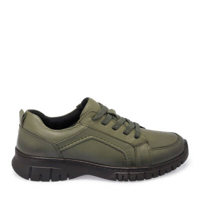 Haki Deri Kadın Sneaker - K25S1AY68165-H48 - 3
