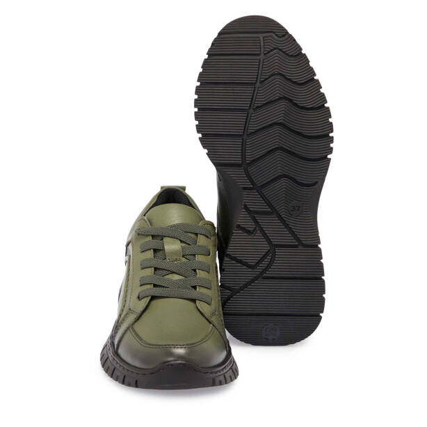 Haki Deri Kadın Sneaker - K25S1AY68165-H48 - 4