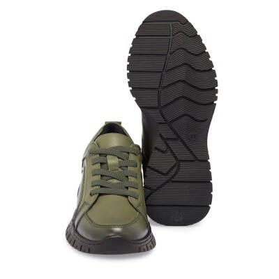 Haki Deri Kadın Sneaker - K25S1AY68165-H48 - 4