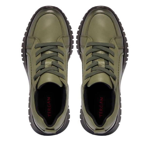 Haki Deri Kadın Sneaker - K25S1AY68165-H48 - 5