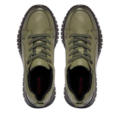 Haki Deri Kadın Sneaker - K25S1AY68165-H48 - 5