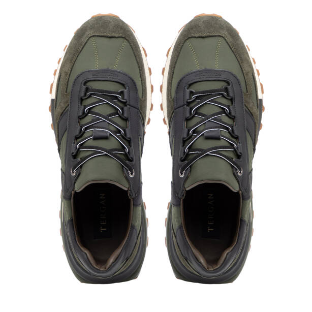 Haki Deri - Tekstil Erkek Sneaker - E25S1AY57399-J86 - 5