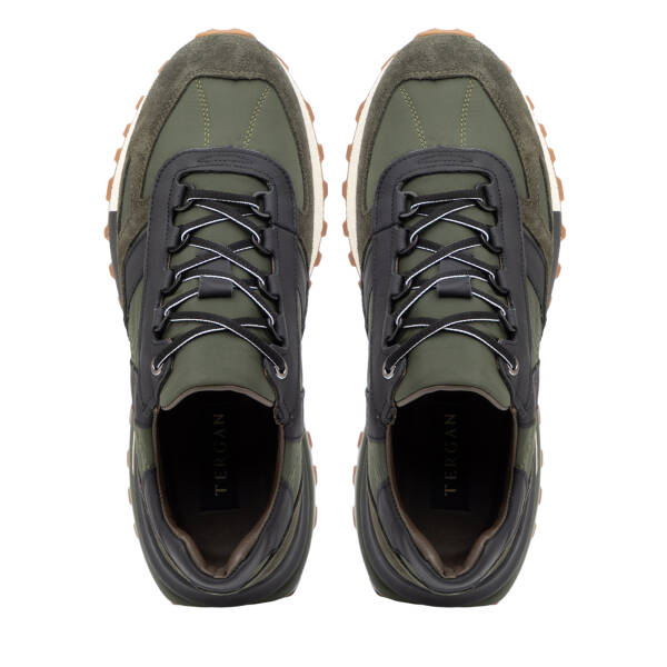 Haki Deri - Tekstil Erkek Sneaker - E25S1AY57399-J86 - 5