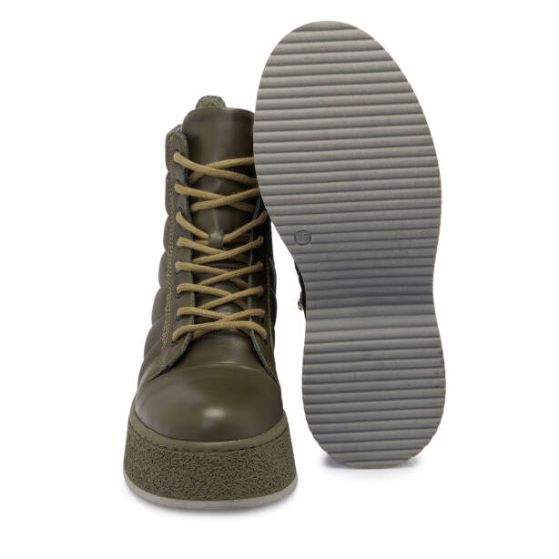 Haki Deri - Tekstil Kadın Casual Bot - K24K1BT67547-T1V - 4