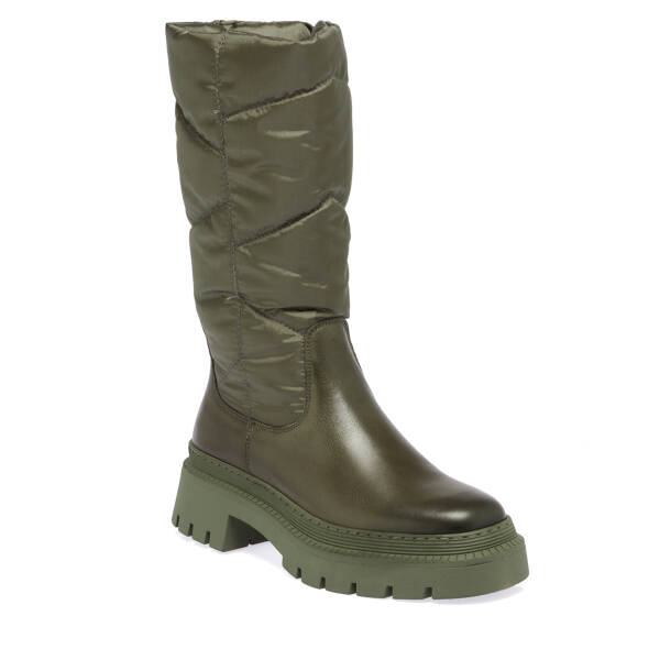Haki Deri - Tekstil Kadın Çizme - K23K1CM67025-T1V - 1