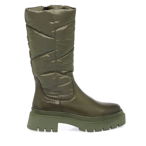 Haki Deri - Tekstil Kadın Çizme - K23K1CM67025-T1V - 3
