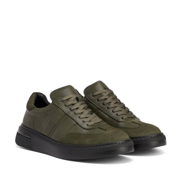 Haki Hakiki Deri Erkek Sneaker - E26S1AY57846-H48 - 2