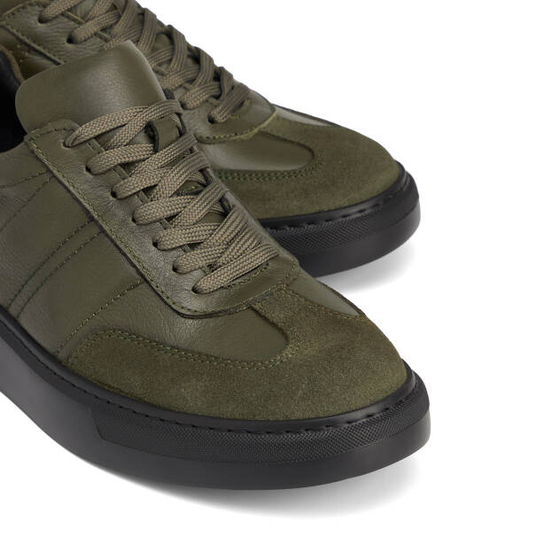 Haki Hakiki Deri Erkek Sneaker - E26S1AY57846-H48 - 3