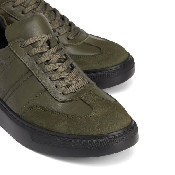 Haki Hakiki Deri Erkek Sneaker - E26S1AY57846-H48 - 3