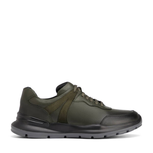 Haki Hakiki Deri Erkek Sneaker - E26S1AY57854-H48 - 1