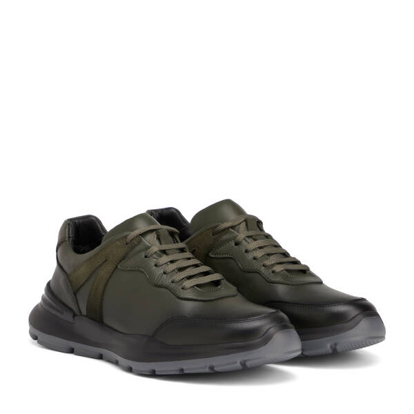 Haki Hakiki Deri Erkek Sneaker - E26S1AY57854-H48 - 2