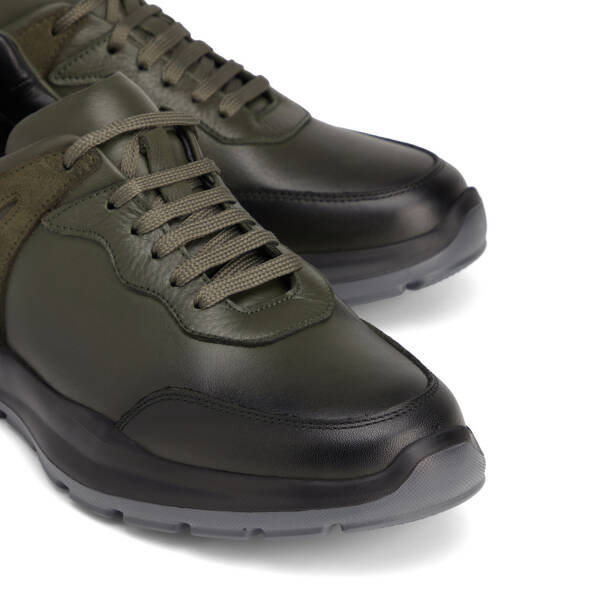 Haki Hakiki Deri Erkek Sneaker - E26S1AY57854-H48 - 3
