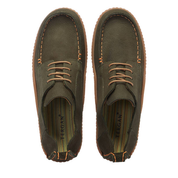 Haki Hakiki Nubuk Deri Erkek Casual Ayakkabı - E26I1AY57619-G98 - 5