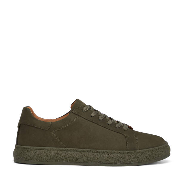 Haki Hakiki Nubuk Deri Erkek Sneaker - E26I1AY57633-G98 