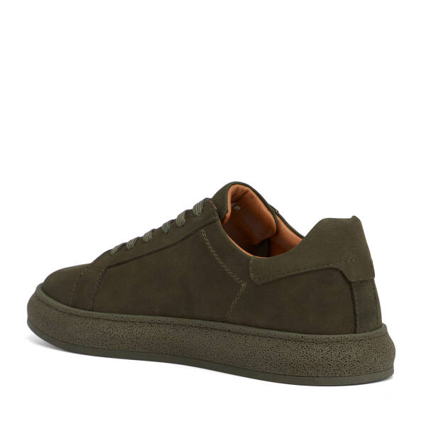 Haki Hakiki Nubuk Deri Erkek Sneaker - E26I1AY57633-G98 - 4