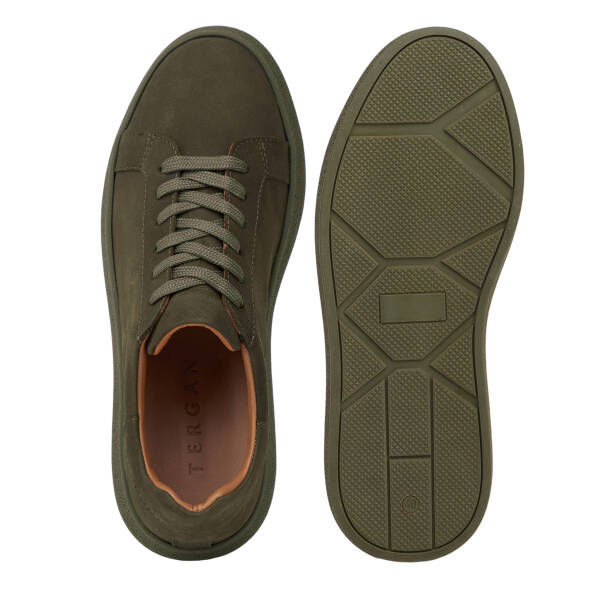 Haki Hakiki Nubuk Deri Erkek Sneaker - E26I1AY57633-G98 - 6