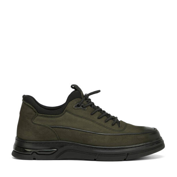 Haki Hakiki Nubuk Deri Erkek Sneaker - E26S1AY57840-G98 - 1