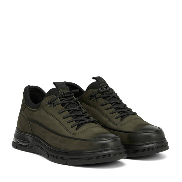 Haki Hakiki Nubuk Deri Erkek Sneaker - E26S1AY57840-G98 - 2