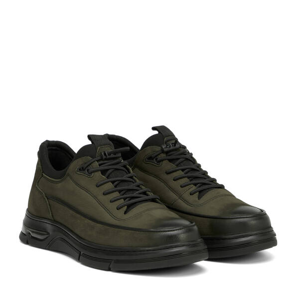 Haki Hakiki Nubuk Deri Erkek Sneaker - E26S1AY57840-G98 - 2