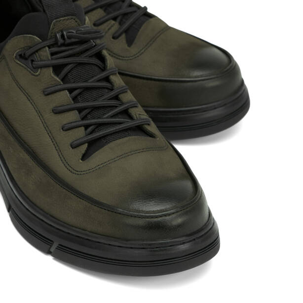 Haki Hakiki Nubuk Deri Erkek Sneaker - E26S1AY57840-G98 - 3