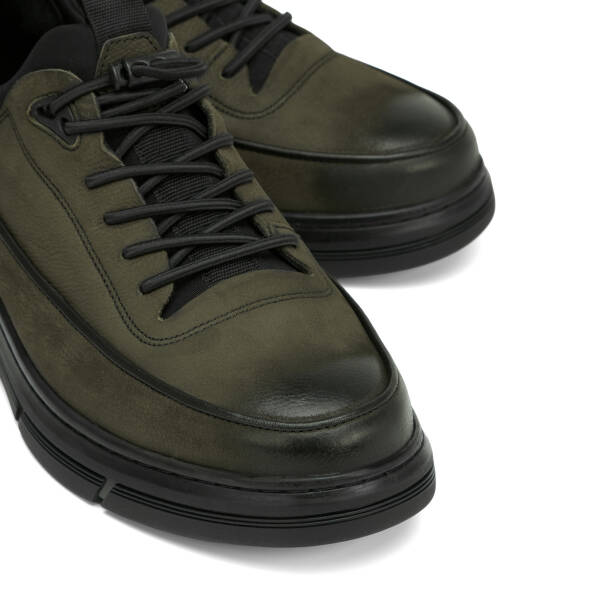 Haki Hakiki Nubuk Deri Erkek Sneaker - E26S1AY57840-G98 - 3