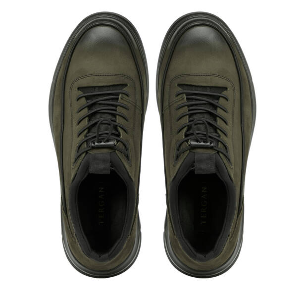Haki Hakiki Nubuk Deri Erkek Sneaker - E26S1AY57840-G98 - 5
