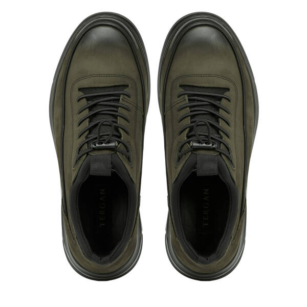Haki Hakiki Nubuk Deri Erkek Sneaker - E26S1AY57840-G98 - 5