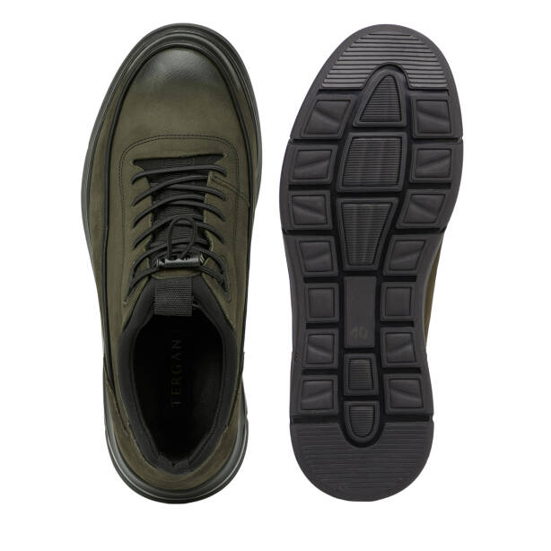 Haki Hakiki Nubuk Deri Erkek Sneaker - E26S1AY57840-G98 - 6