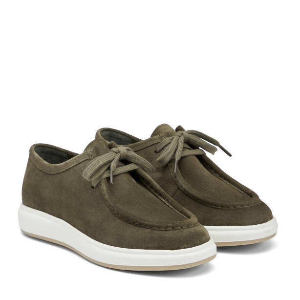 Haki Hakiki Süet Deri Erkek Casual Ayakkabı - E26I1AY57693-J86 - 2