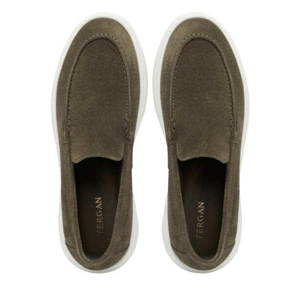 Haki Hakiki Süet Deri Erkek Loafer - E26I1AY57694-J86 - 5