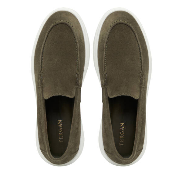 Haki Hakiki Süet Deri Erkek Loafer - E26I1AY57694-J86 - 5