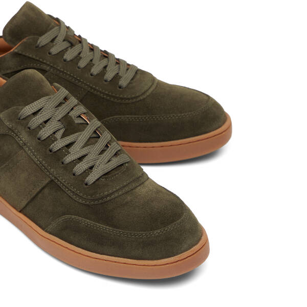 Haki Hakiki Süet Deri Erkek Sneaker - E26I1AY57622-J86 - 3