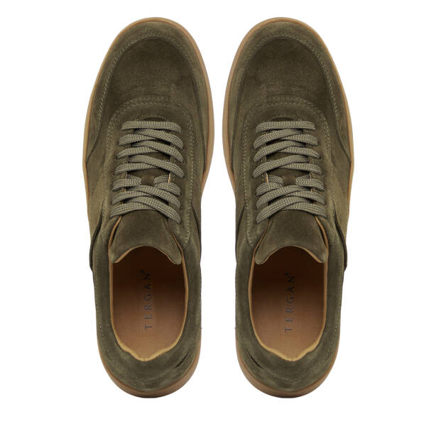 Haki Hakiki Süet Deri Erkek Sneaker - E26I1AY57622-J86 - 5