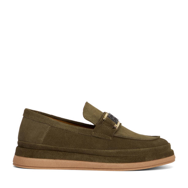 Haki Hakiki Süet Deri Kadın Loafer - K26S1AY68866-J86 - 1