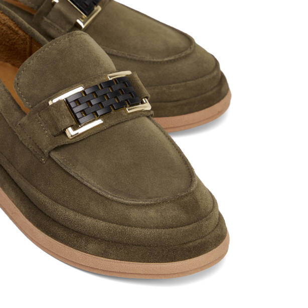 Haki Hakiki Süet Deri Kadın Loafer - K26S1AY68866-J86 - 3