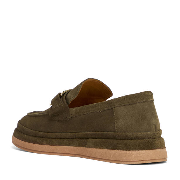 Haki Hakiki Süet Deri Kadın Loafer - K26S1AY68866-J86 - 4