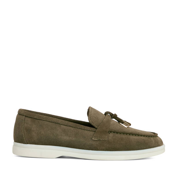 Haki Hakiki Süet Deri Kadın Loafer - K26S1AY68915-J86 