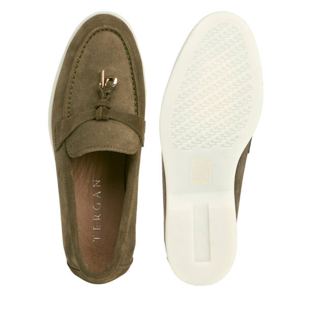 Haki Hakiki Süet Deri Kadın Loafer - K26S1AY68915-J86 - 5