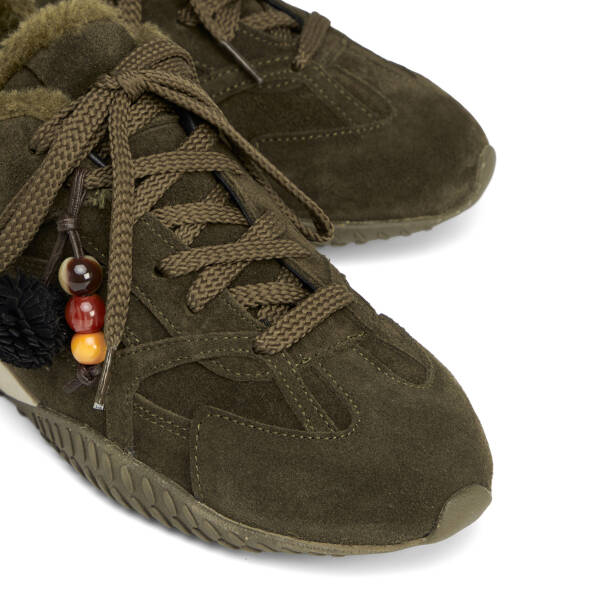 Haki Hakiki Süet Deri Kadın Sneaker - K26K1AY68839-J86 - 3
