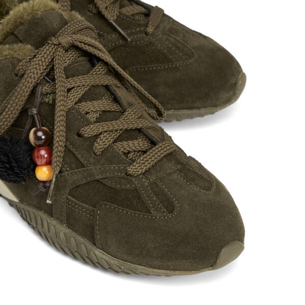 Haki Hakiki Süet Deri Kadın Sneaker - K26K1AY68839-J86 - 3