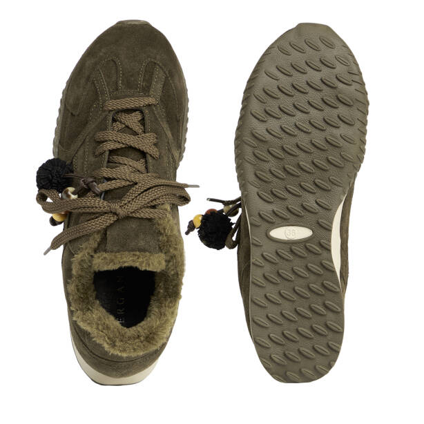 Haki Hakiki Süet Deri Kadın Sneaker - K26K1AY68839-J86 - 5