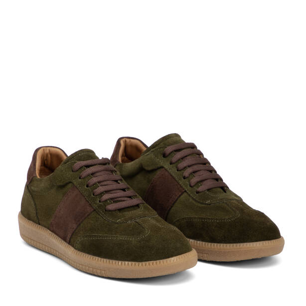 Haki Hakiki Süet Deri Kadın Sneaker - K4MEAY068704-J86 - Tergan Four Season