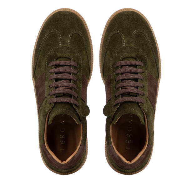 Haki Hakiki Süet Deri Kadın Sneaker - K4MEAY068704-J86 - Tergan Four Season