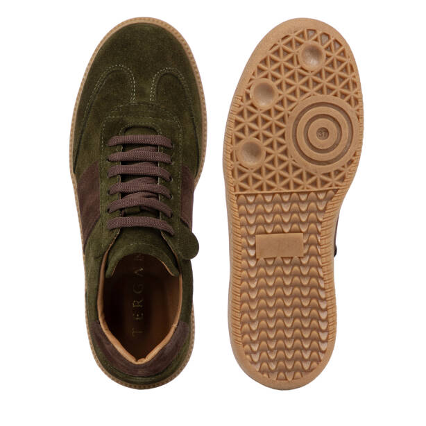 Haki Hakiki Süet Deri Kadın Sneaker - K4MEAY068704-J86 - Tergan Four Season