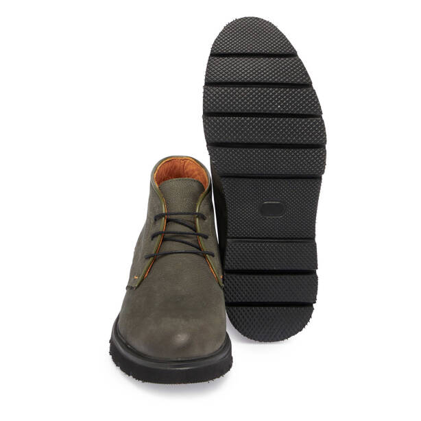 Haki Hakiki Nubuk Deri Erkek Casual Bot - E24K1BT57014-G98 - 4