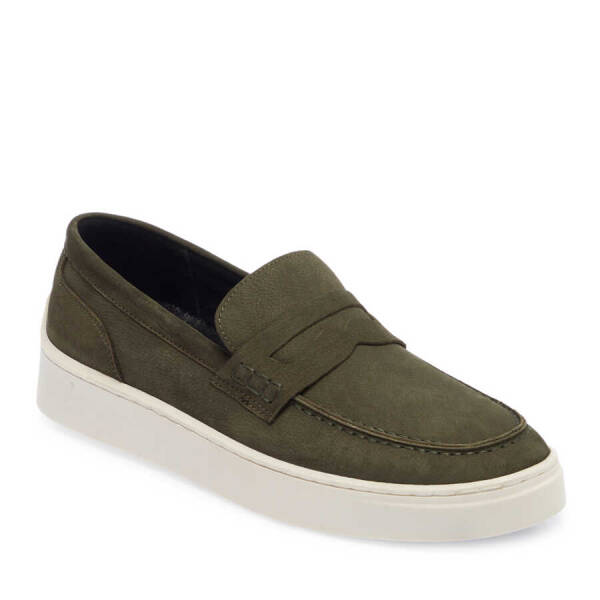 Haki Nubuk Deri Erkek Loafer - E24I1AY56746-G98 - 1