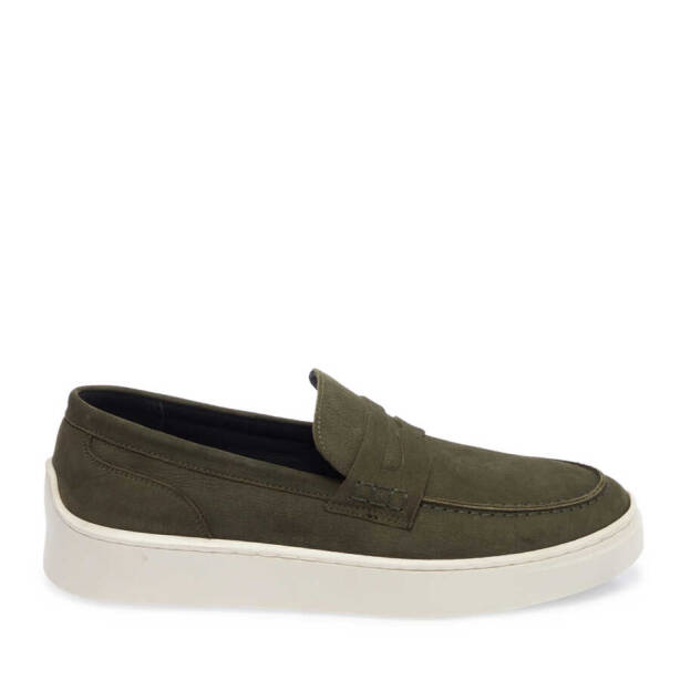 Haki Nubuk Deri Erkek Loafer - E24I1AY56746-G98 - 3