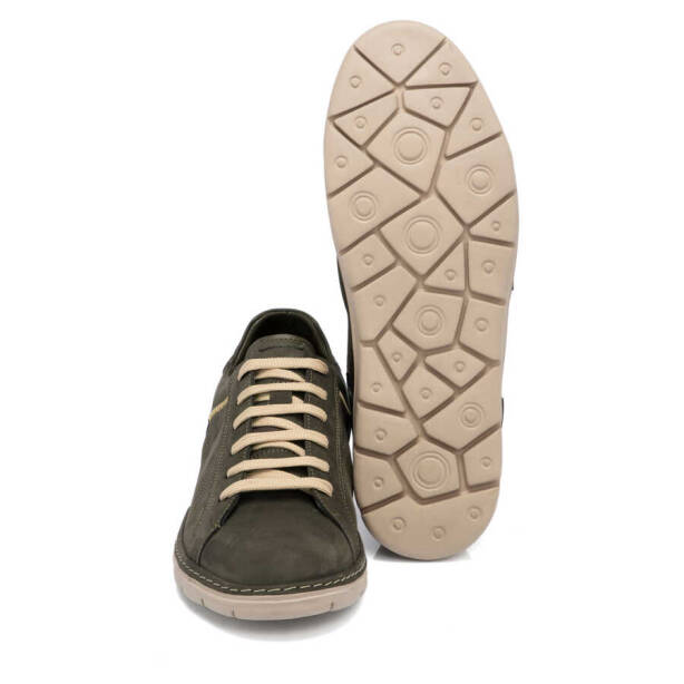Haki Nubuk Deri Erkek Sneaker - E24I1AY56777-G98 - 4