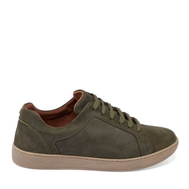 Haki Nubuk Deri Erkek Sneaker - E24I1AY56825-G98 - 3