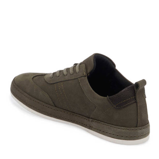 Haki Hakiki Nubuk Deri Erkek Sneaker - E24I1AY56829-G98 - 3